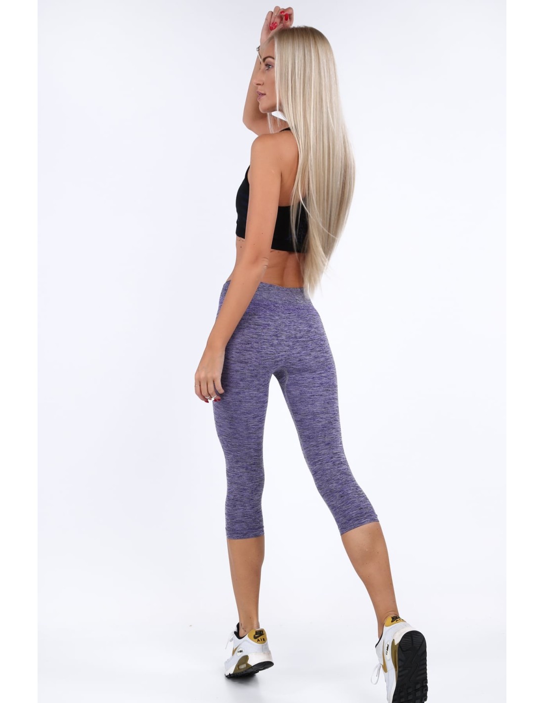 Purple 3/4 fitted sports leggings MR81183 - Online store - Boutique